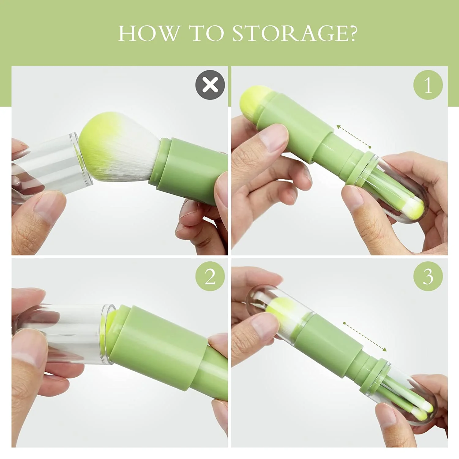 4 in 1 Make Up Brush - 4 verschillende soorten brushes - inclusief een trendy draagbare case - Image 5